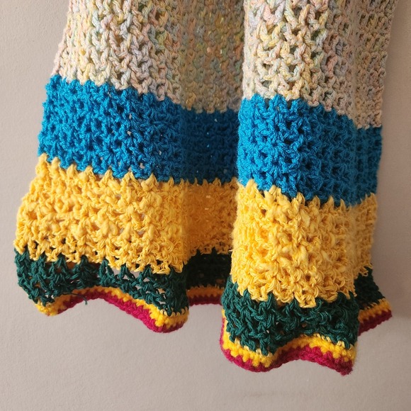 Handmade Crochet Dress‎ Colorful Knit Boho Hippie Sleeveless Girl's Dress - Picture 3 of 8